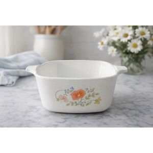 Vintage CorningWare Wildflower P-43-B Petite Casserole Baking Dish 2.75 Cup USA